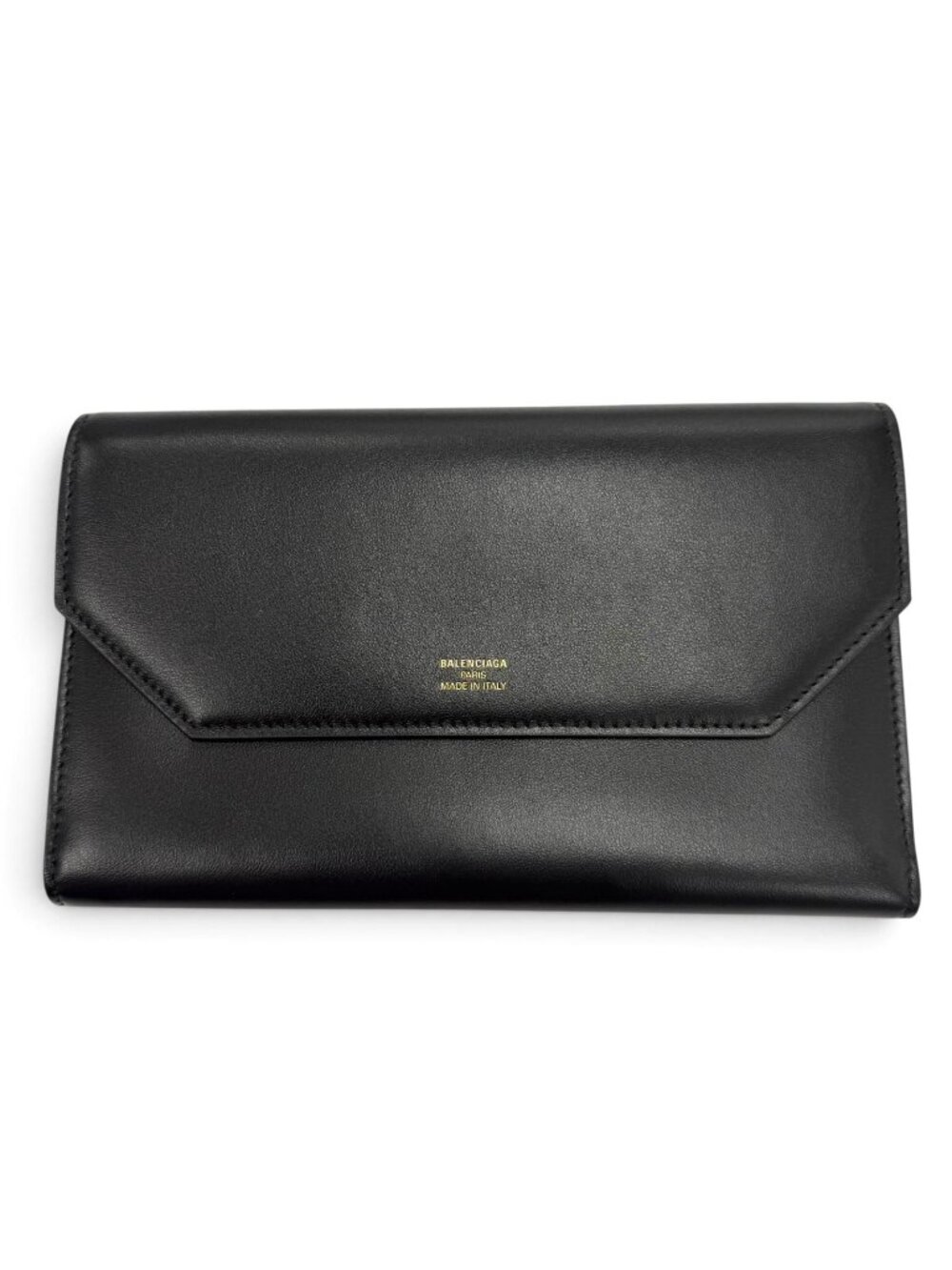 Balenciaga Envelope Leather Wallet Black Gold